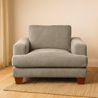 Noosa Fabric Armchair with Block Back Design