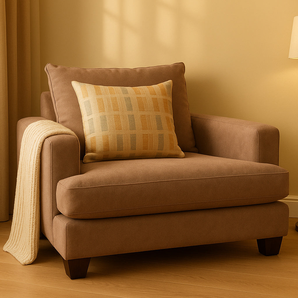 Noosa Fabric Armchair with Scatter Back Design-Rustica