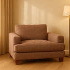 Noosa Fabric Armchair with Block Back Design-Rustica