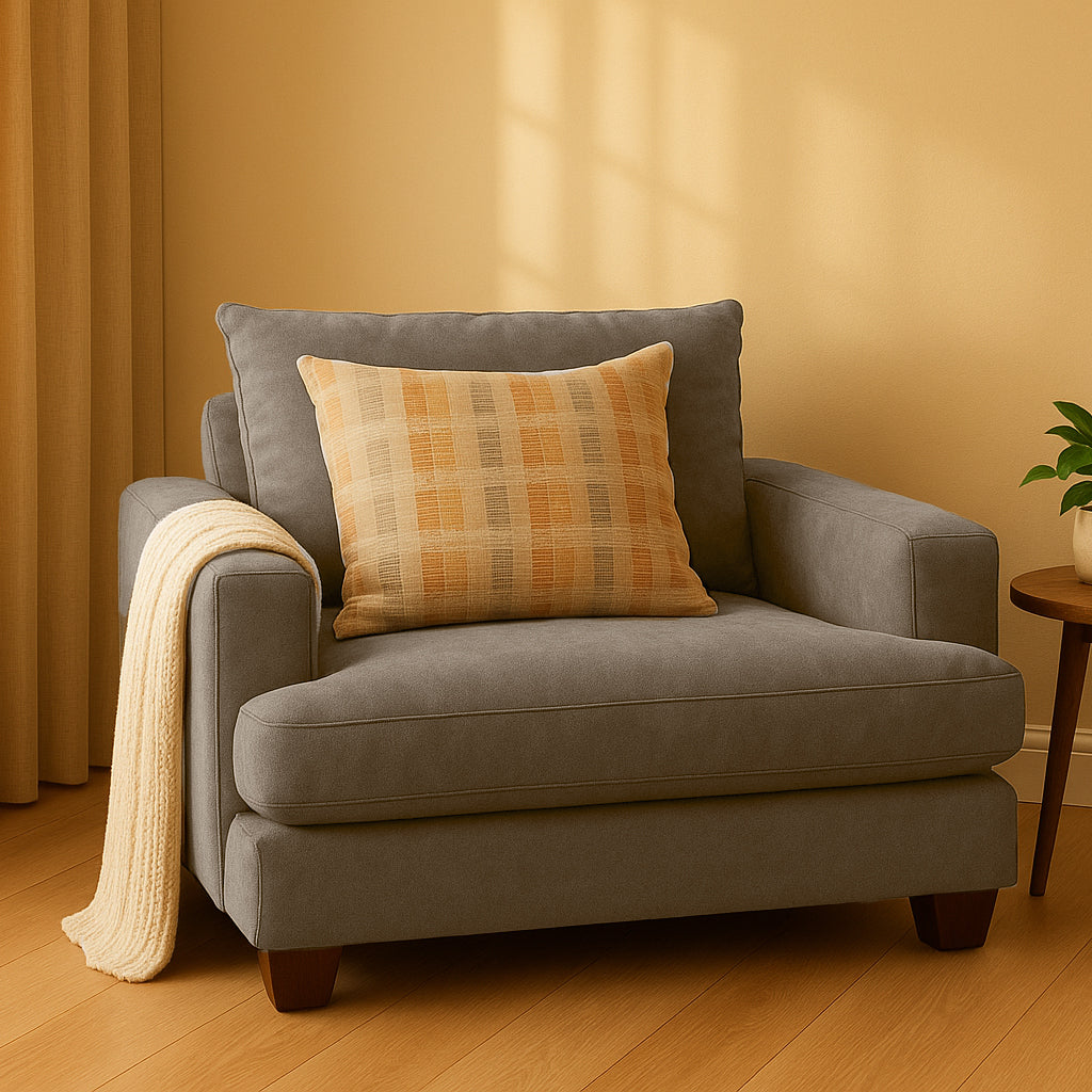 Noosa Fabric Armchair with Scatter Back Design-Shale