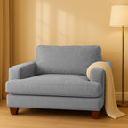 Noosa Fabric Armchair with Block Back Design-Silver