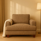 Noosa Fabric Armchair with Block Back Design