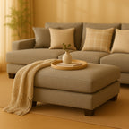 Noosa Fabric Ottoman-Pebble