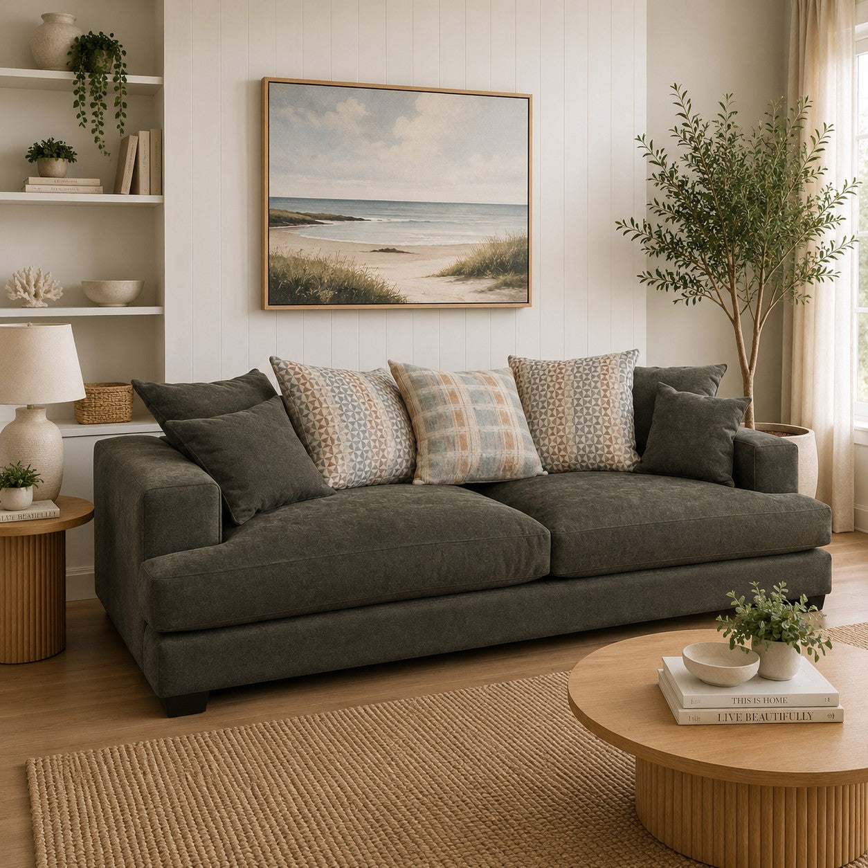 Noosa 2 Seater Fabric Sofa with Scatter Back Design