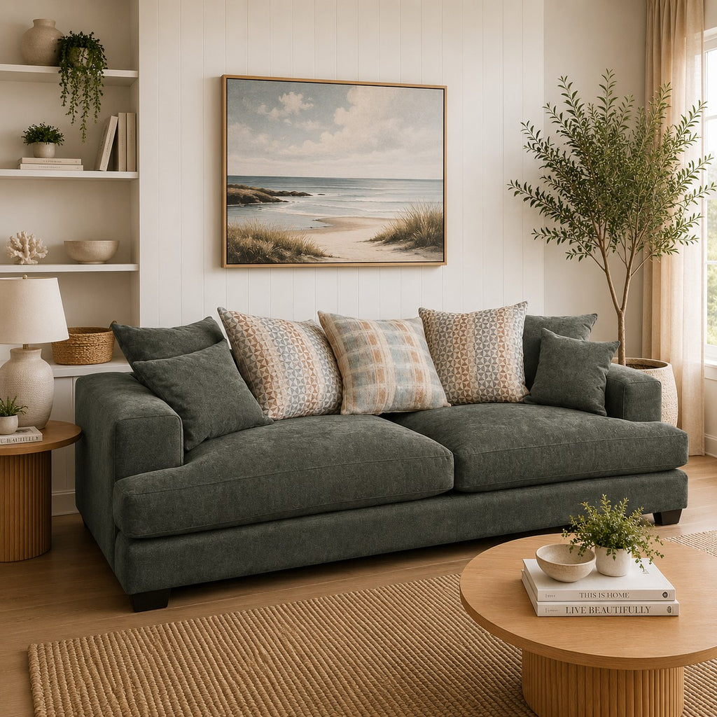 Noosa 2 Seater Fabric Sofa with Scatter Back Design