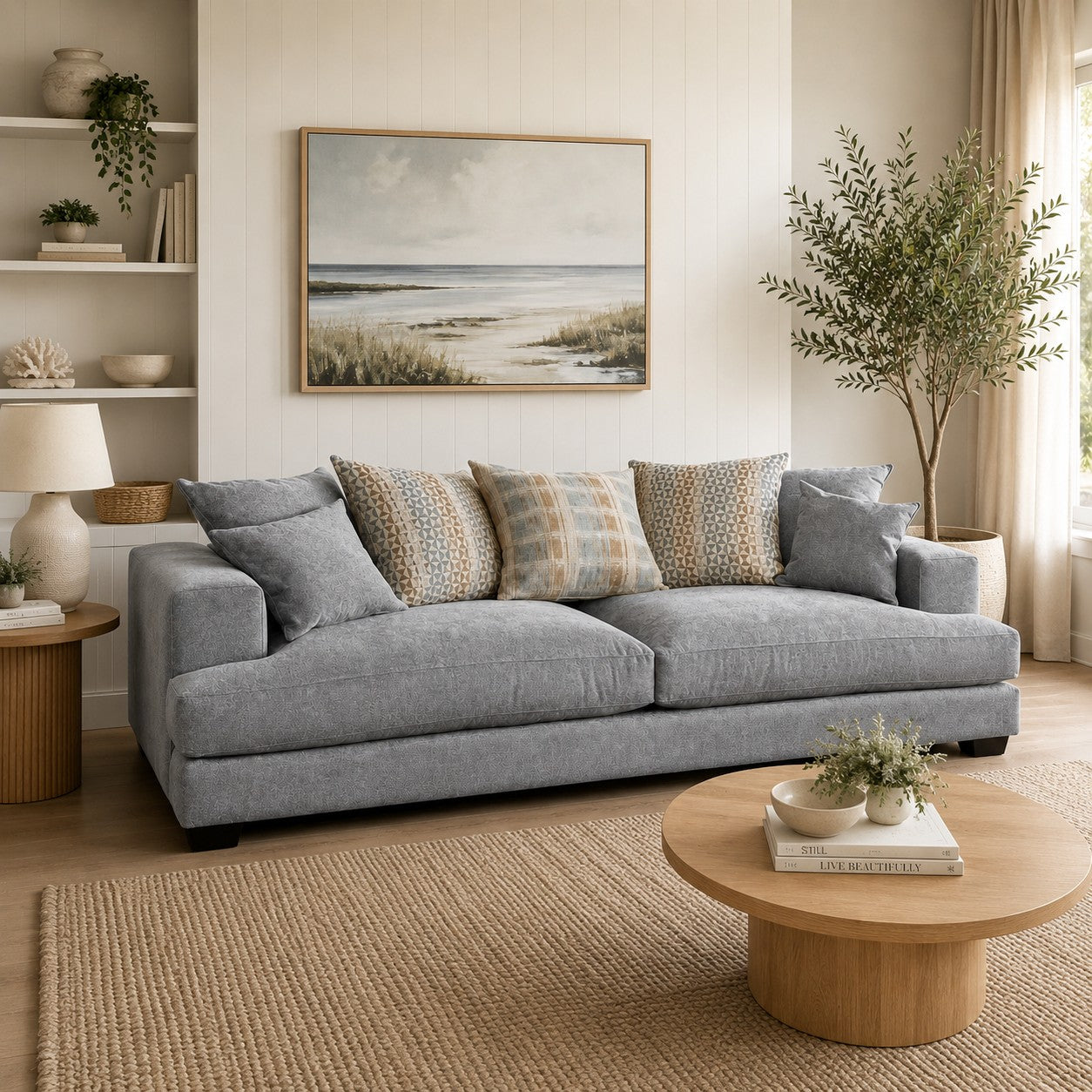 Noosa 2 Seater Fabric Sofa with Scatter Back Design