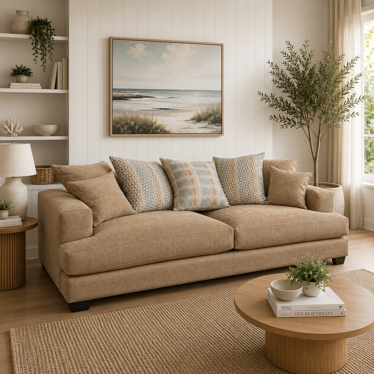 Noosa 2 Seater Fabric Sofa with Scatter Back Design