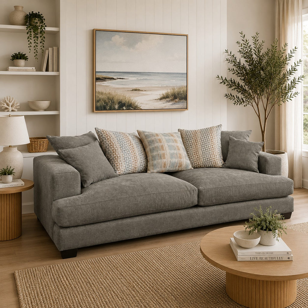 Noosa 2 Seater Fabric Sofa with Scatter Back Design