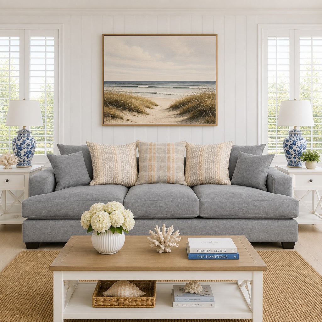 Noosa 3 Seater Fabric Sofa with Scatter Back Design