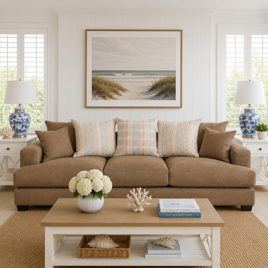 Noosa 3 Seater Fabric Sofa with Scatter Back Design