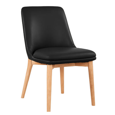 Nova Leather Dining Chair-Black