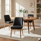 Nova Leather Dining Chair-Black