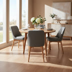 Nova Leather Dining Chair-Grey