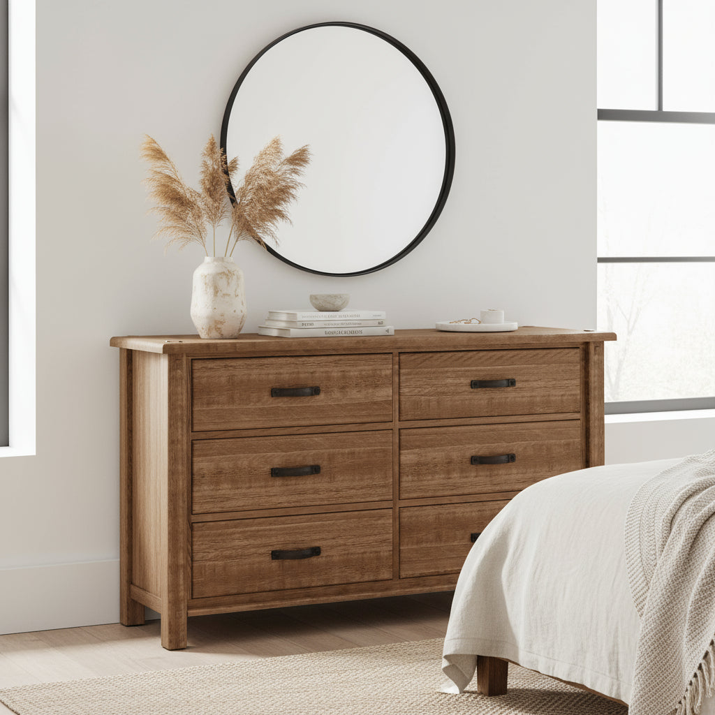 Oberon 6 Drawer Dresser-Natural