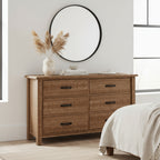 Oberon 6 Drawer Dresser-Natural