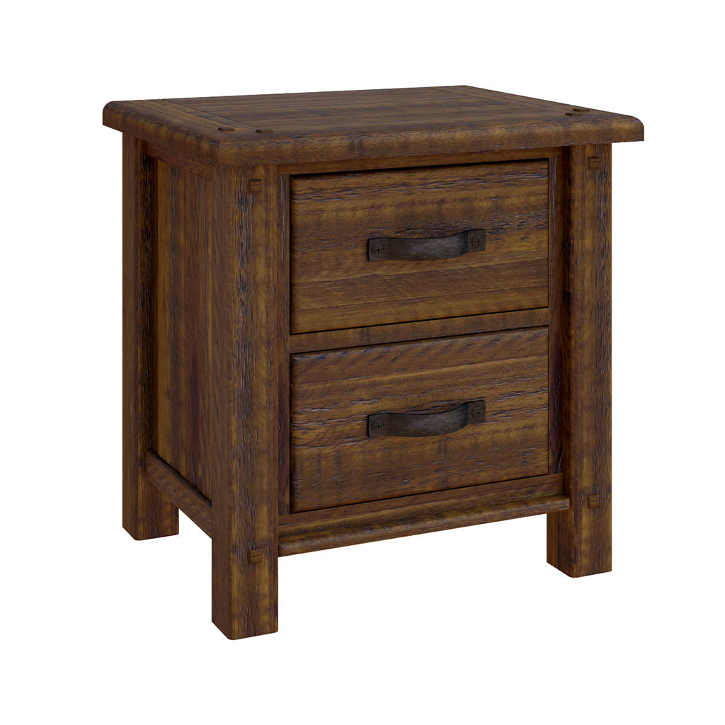 Oberon 2 Drawer Bedside-Light Walnut