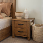 Oberon 2 Drawer Bedside-Natural