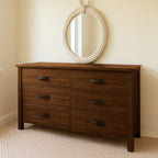 Oberon 6 Drawer Dresser-Light Walnut