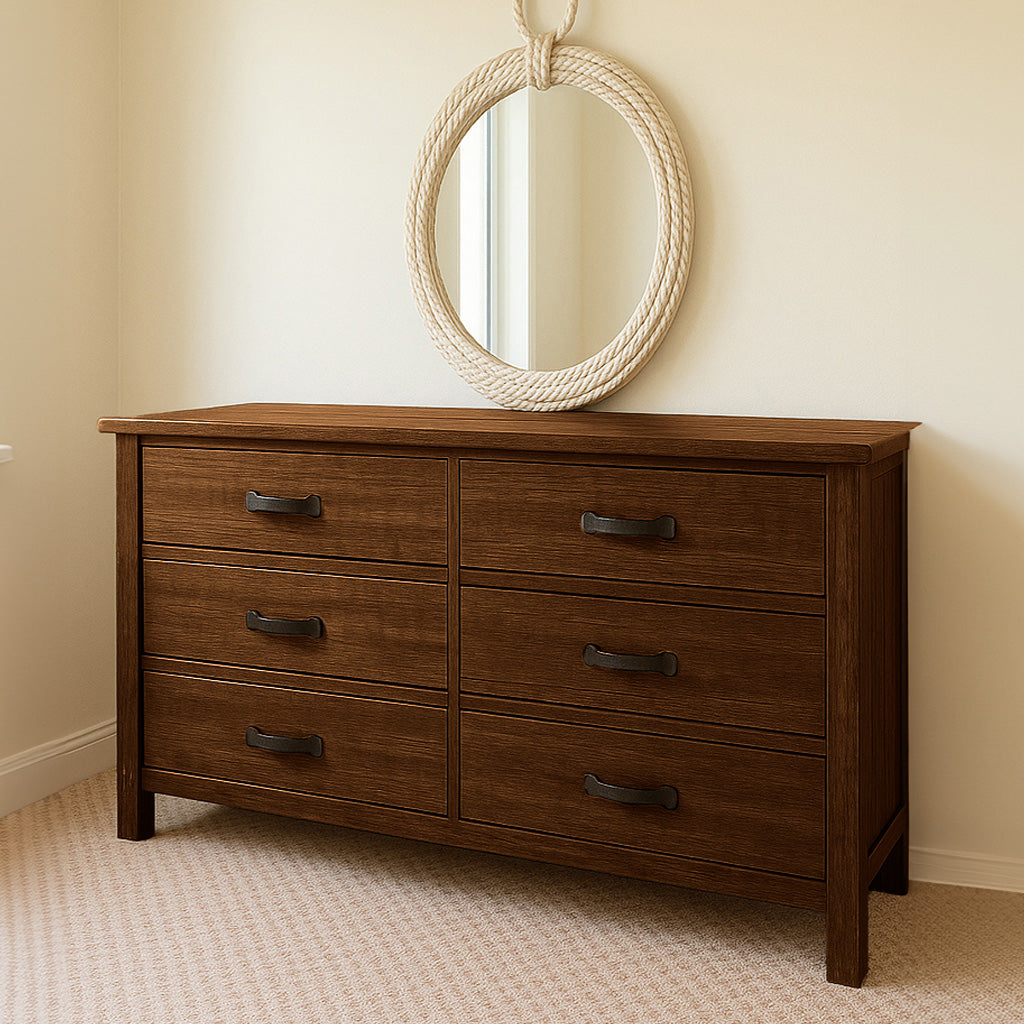 Oberon 6 Drawer Dresser-Light Walnut