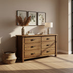 Oberon 6 Drawer Dresser-Light Walnut