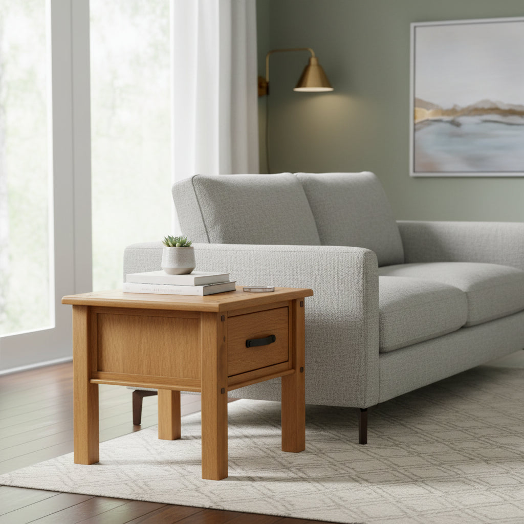 Oberon Lamp Table-Natural