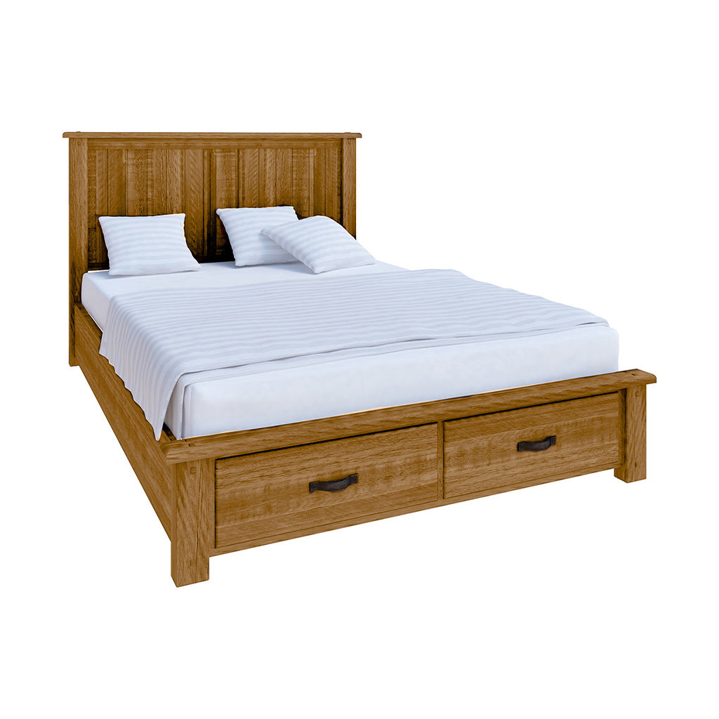 Oberon Queen Bed with Storage-Natural