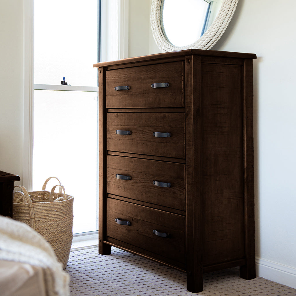 Oberon 4 Drawer Tallboy-Light Walnut