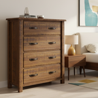 Oberon 4 Drawer Tallboy-Light Walnut