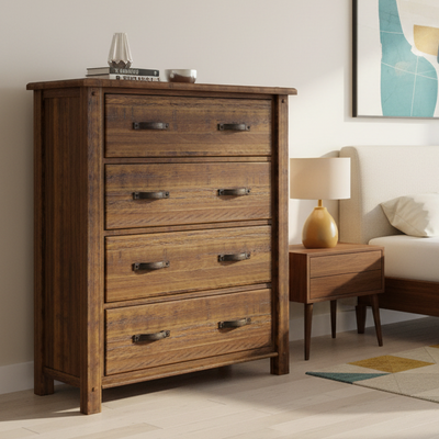Oberon 4 Drawer Tallboy-Light Walnut hover image