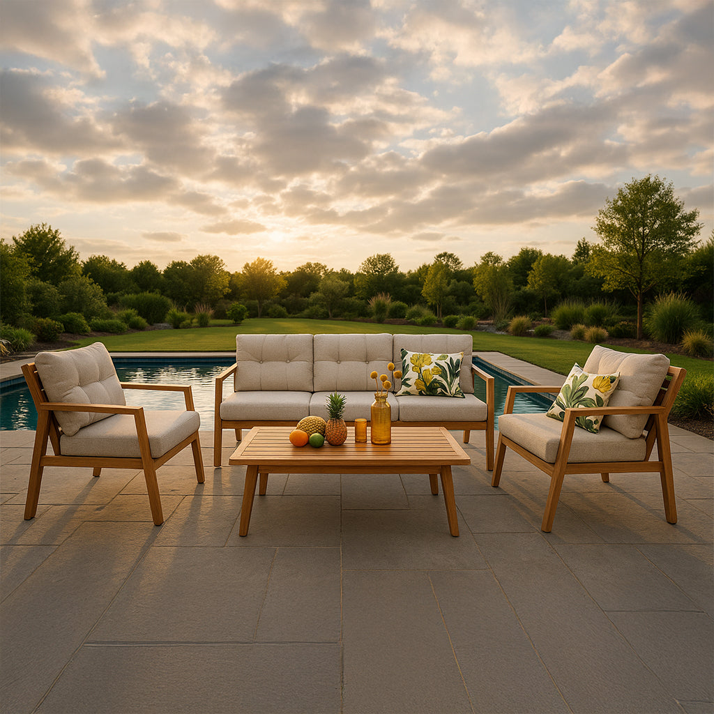 Yarra Glen 4PC Woodlook Light Beige Cushion