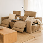 Panamera 2 Seater Fabric Power Recliner Triple Motor-Almond