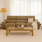 Panamera 3 Seater Fabric Power Recliner Triple Motor-Almond