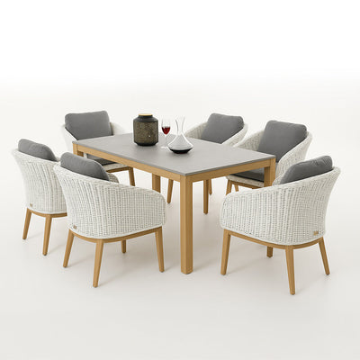 Park Orchards Outdoor 7 Piece Dining Set-White