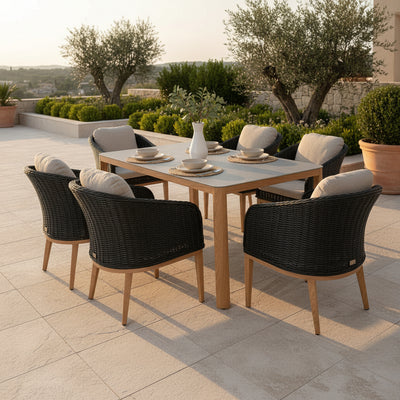 Park Orchards Outdoor 7 Piece Dining Set-Black hover image