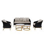 Park Orchards 5PC Black Black Frame Light Beige Cushion