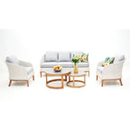 Park Orchards 5PC White Frame Light Grey Cushion