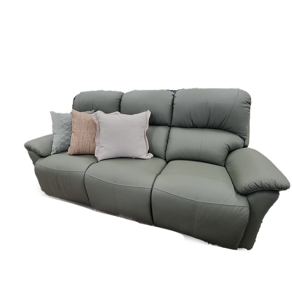 Penrose 3 Seater Leather Sofa-Olive