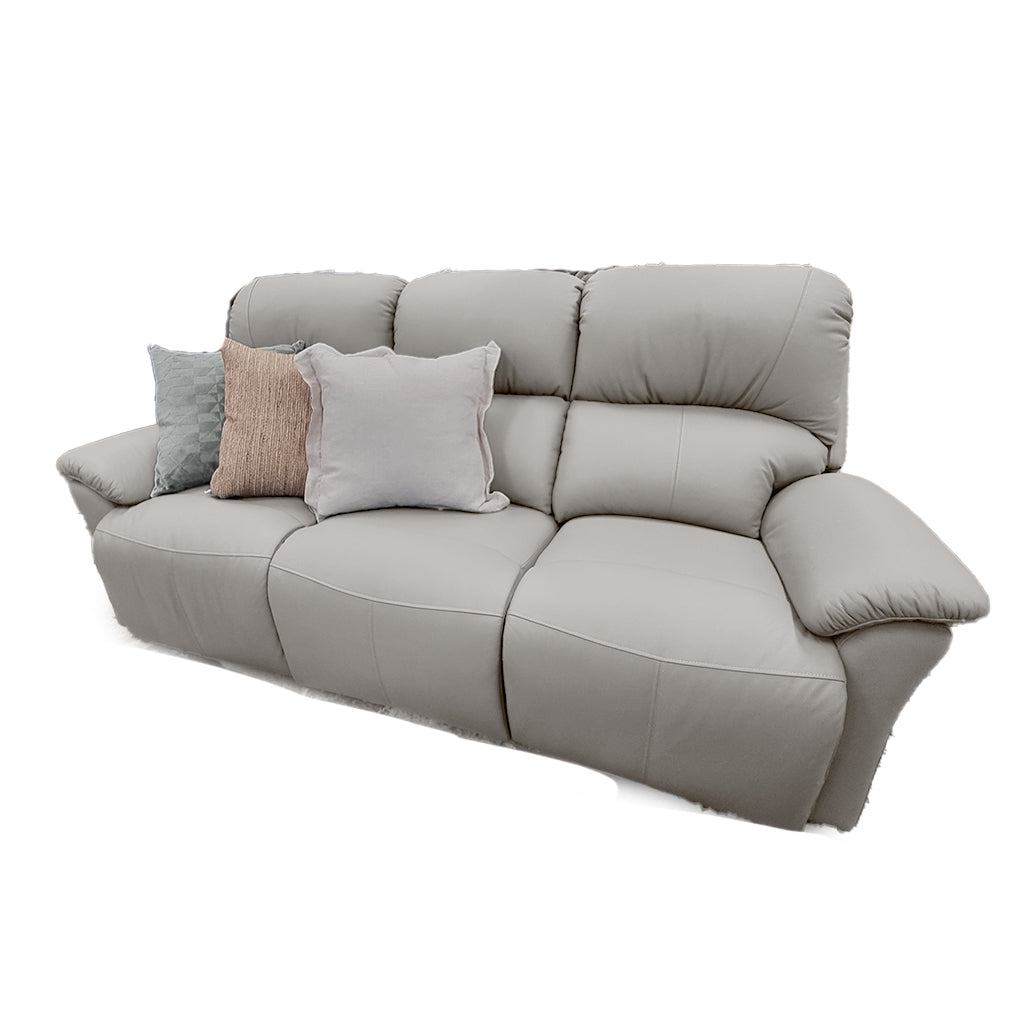 Penrose 3 Seater Leather Sofa-Oyster
