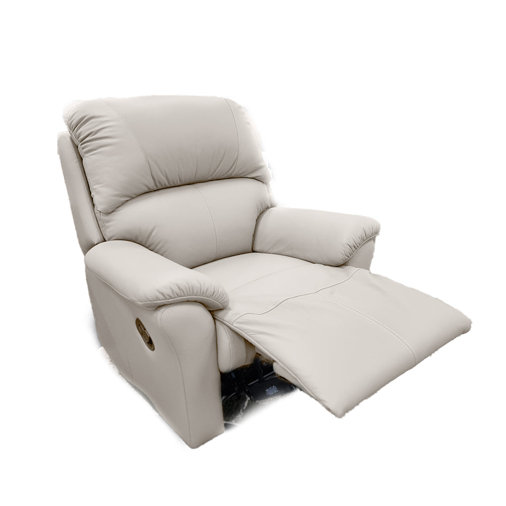 Penrose Manual Leather Recliner-Oyster
