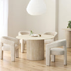 Pompeii Dining Table-Travertine