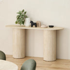Pompeii Console Table-Travertine