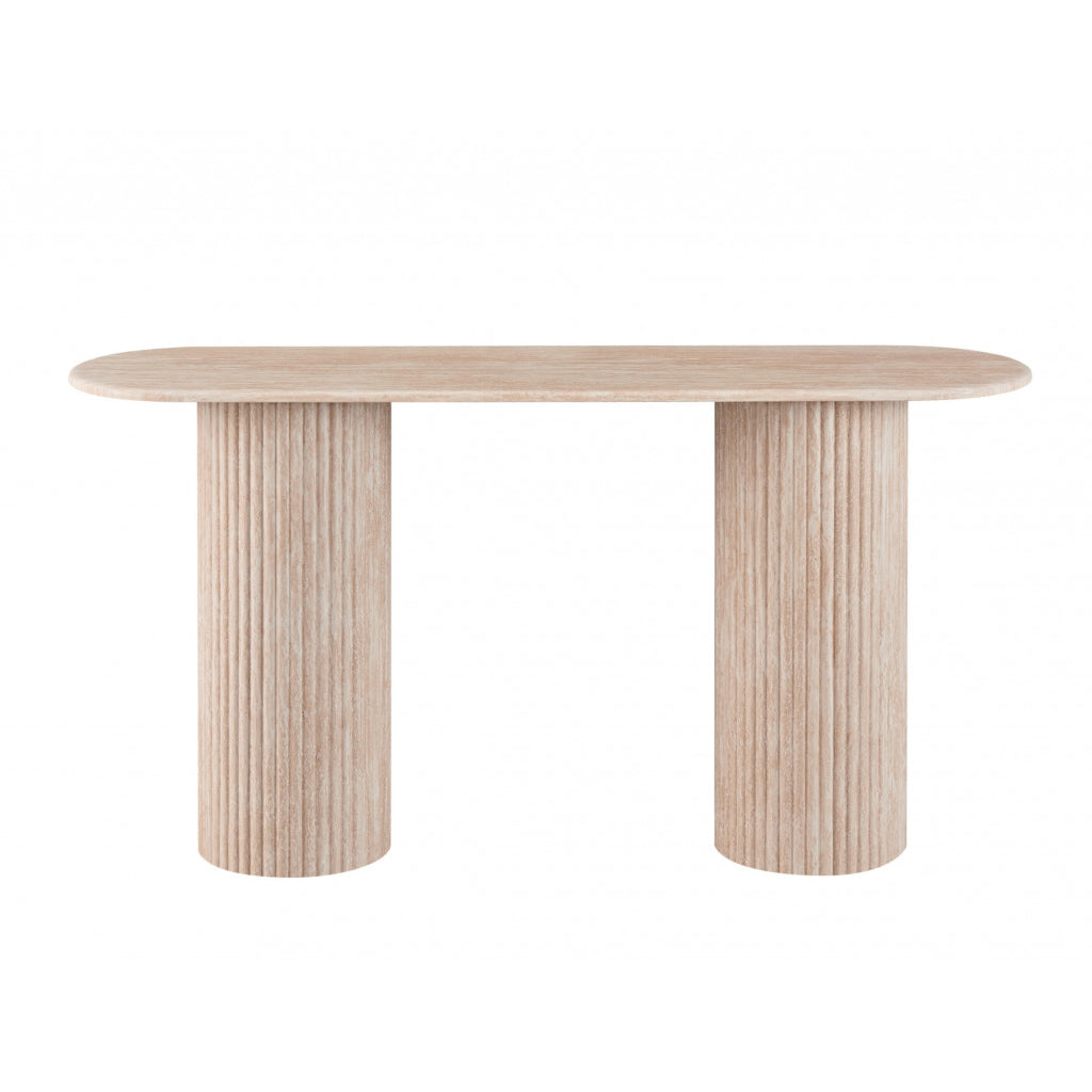 Pompeii Console Table-Travertine