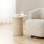 Pompeii Side Table-Travertine