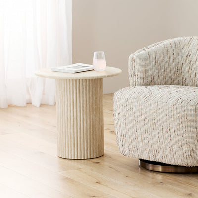Pompeii Side Table-Travertine hover image