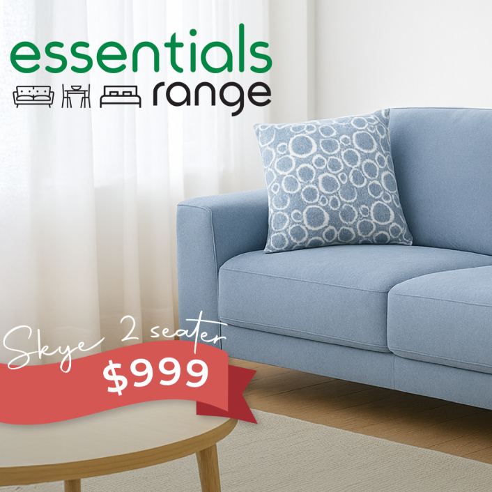 Skye 2 Seater Fabric-Delf