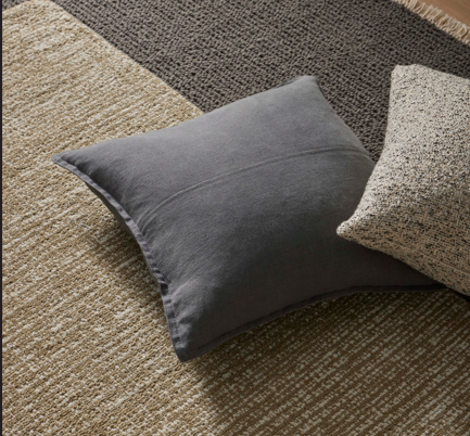 Como Square Linen Cushion 50cm x50cm-Steel