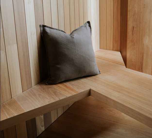 Como Square Linen Cushion 50cm x50cm-Steel