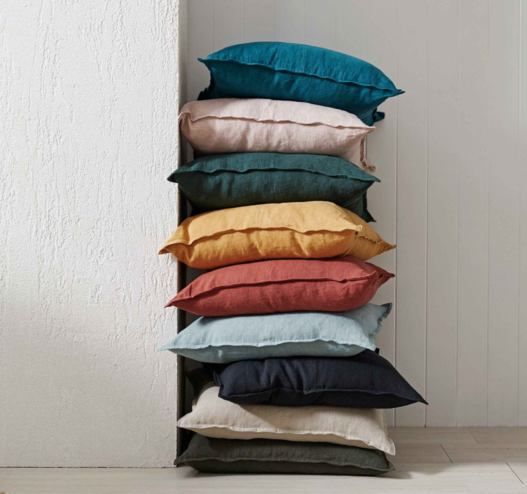 Como Square Linen Cushion 50cm x50cm-Forest