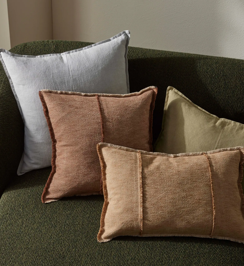 Como Square Linen Cushion 50cm x50cm-Caper
