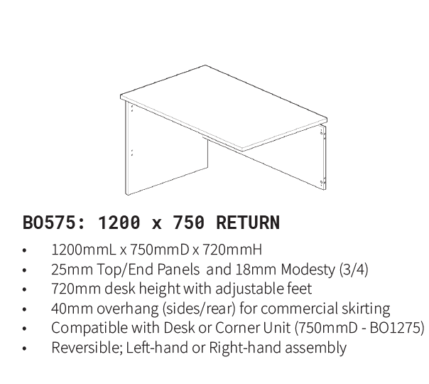 Blend Oak Over White Return 750x1200 BO575A/BW575B